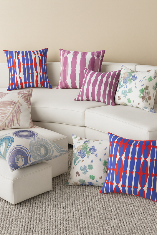 Cushion New York Royal Blue and Red