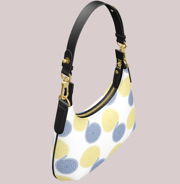 Mini Curved Bag Spirals in Blue and Yellow