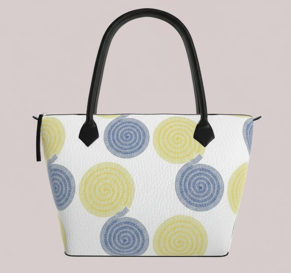 Tote Spirals in Blue and Yellow