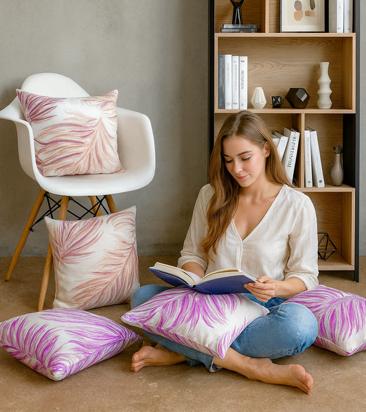 Cushion Feathers Pink