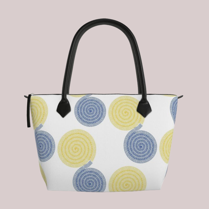 Tote Spirals in Blue and Yellow