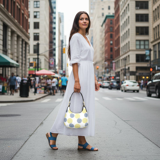 Mini Curved Bag Spirals in Blue and Yellow