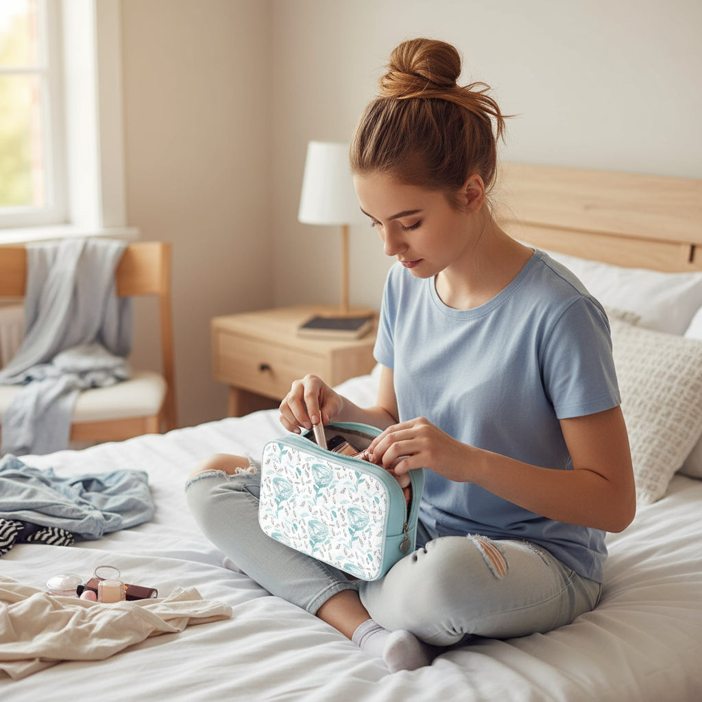 Make Up Bag Bloom Blue