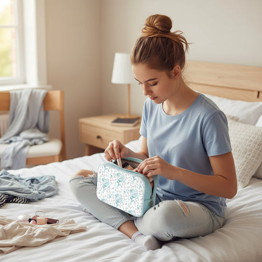 Make Up Bag Bloom Blue