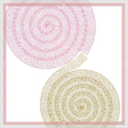 Cushion Spirals Gold and Red