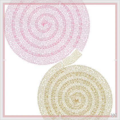 Cushion Spirals Gold and Red