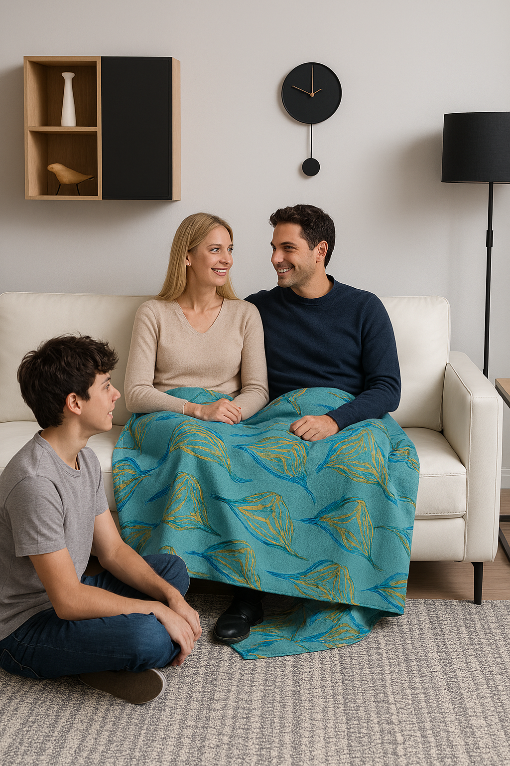 Throw Blanket Van Rose Blue