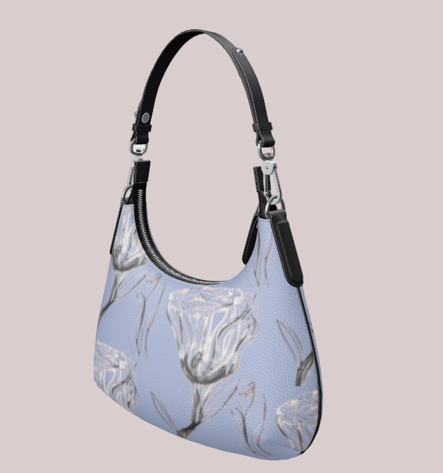 Mini Curved Bag Van Rose in Blue