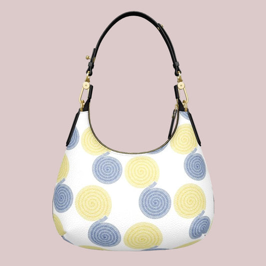 Mini Curved Bag Spirals in Blue and Yellow