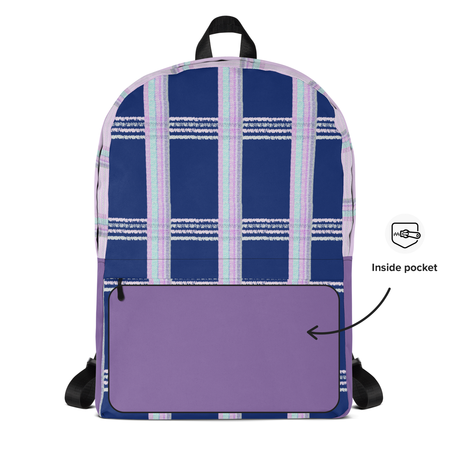 Laptop Backpack Tartan Navy