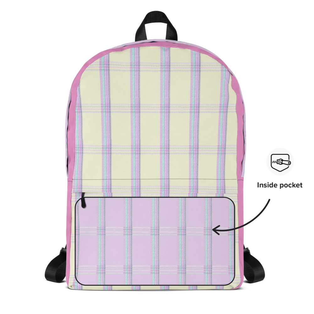 Laptop Backpack Tartan Yellow