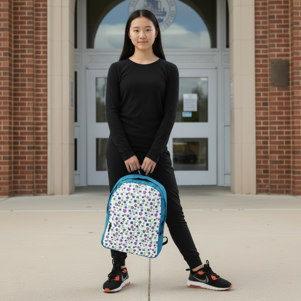 Laptop Backpack Petite Flowers Blue