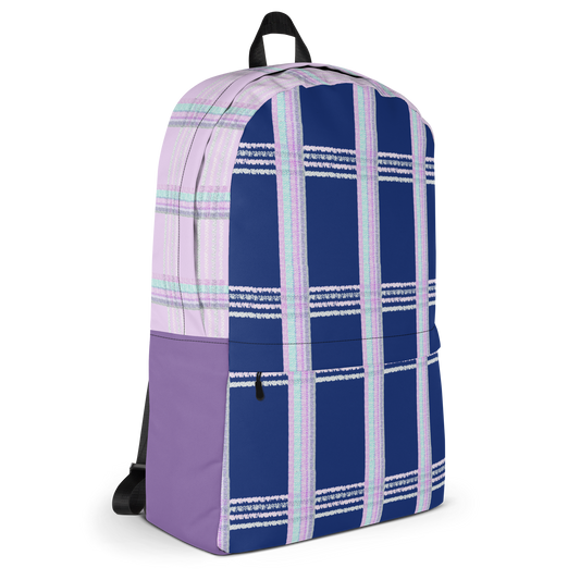Laptop Backpack Tartan Navy