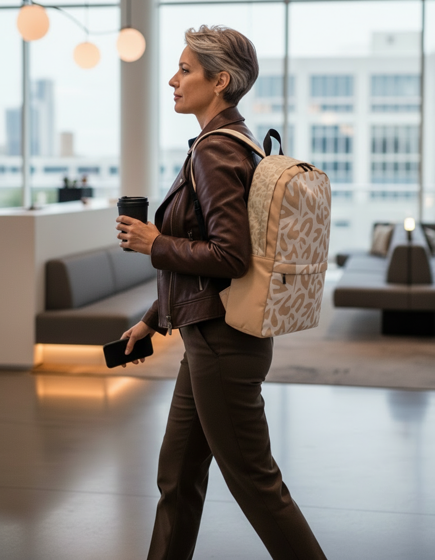 Laptop Backpack Panther Beige