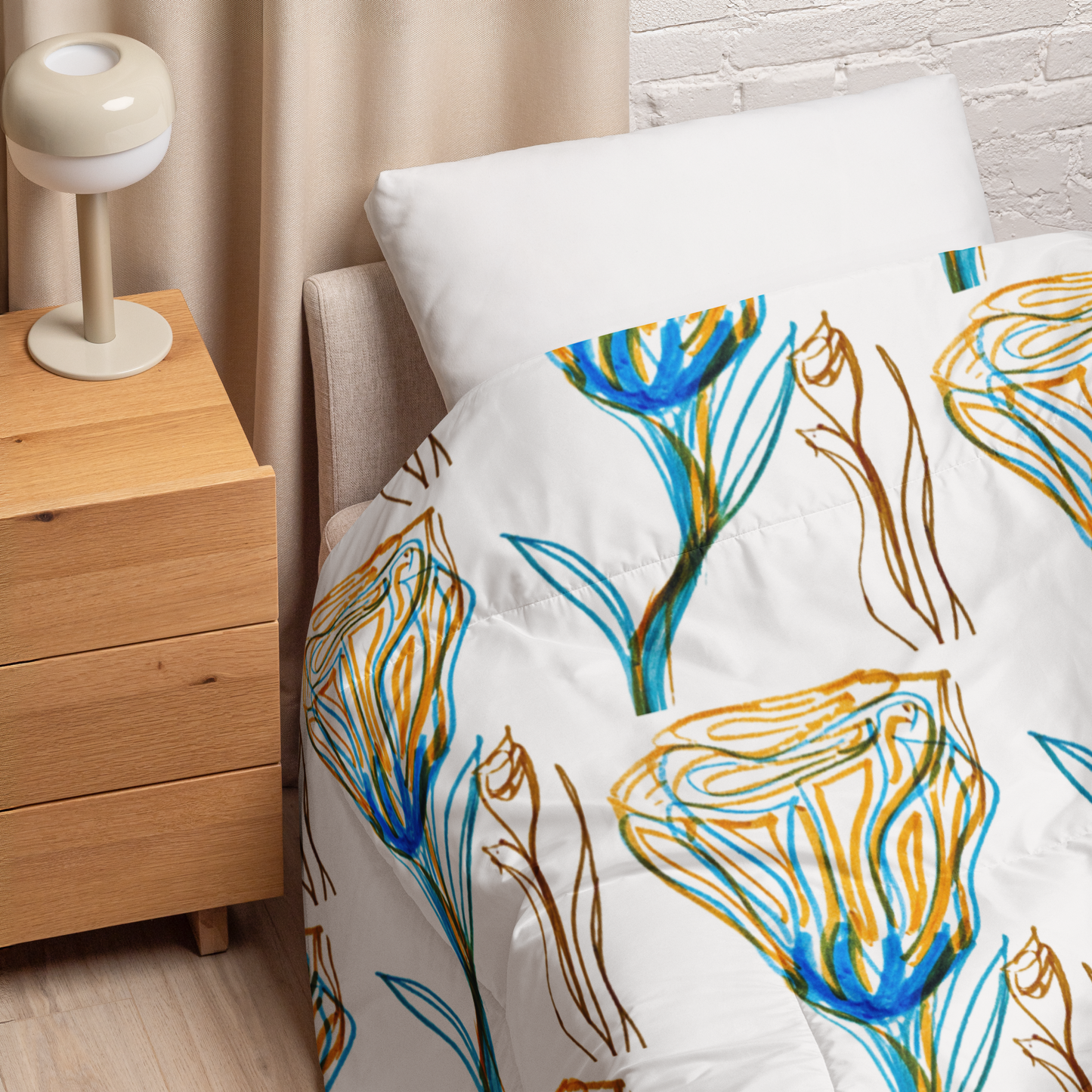 Comforter Van Rose White