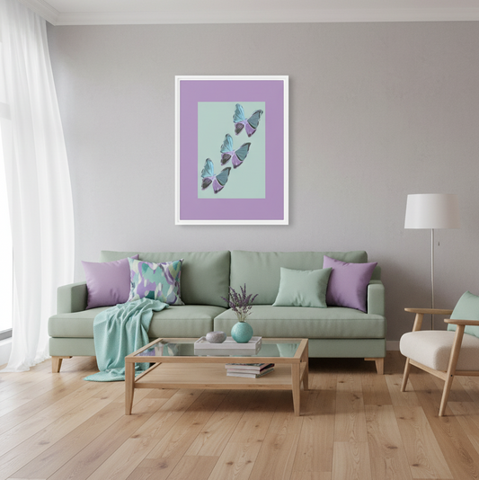 Framed Canvas Monarch Green