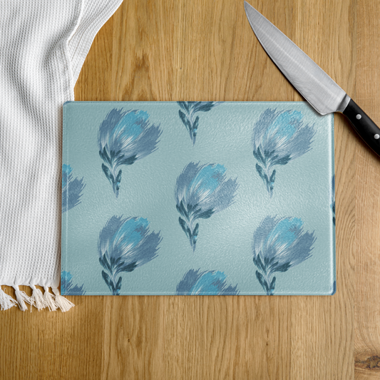 Cutting Board Petals Blue