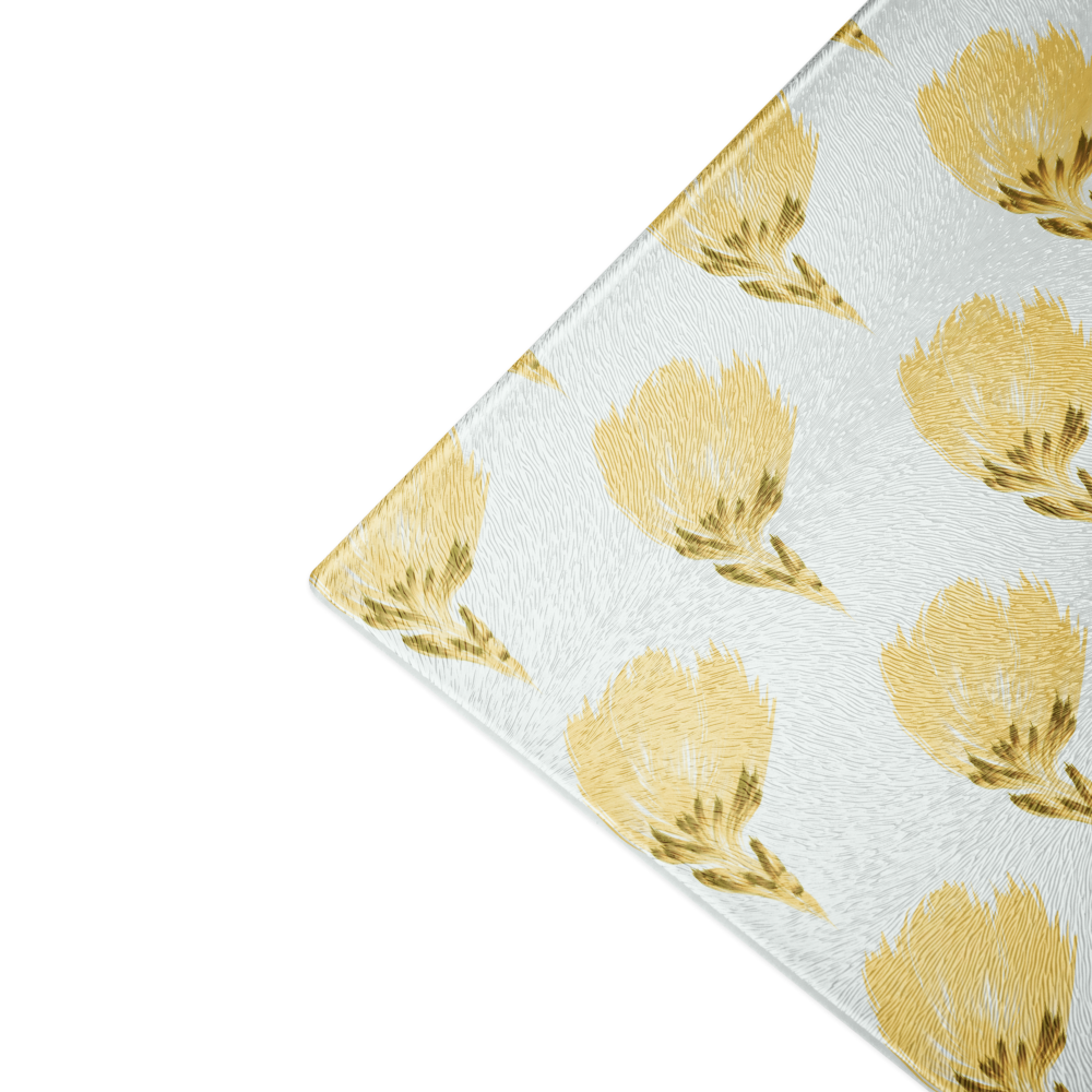 Glass Cutting Board Arctic Petals
