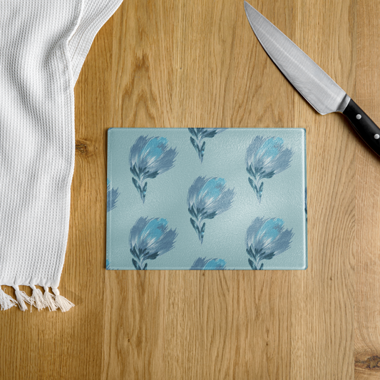 Cutting Board Petals Blue