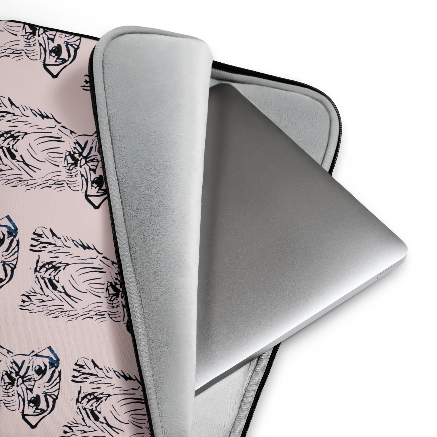 Laptop Sleeve Terrier Pastel Pink