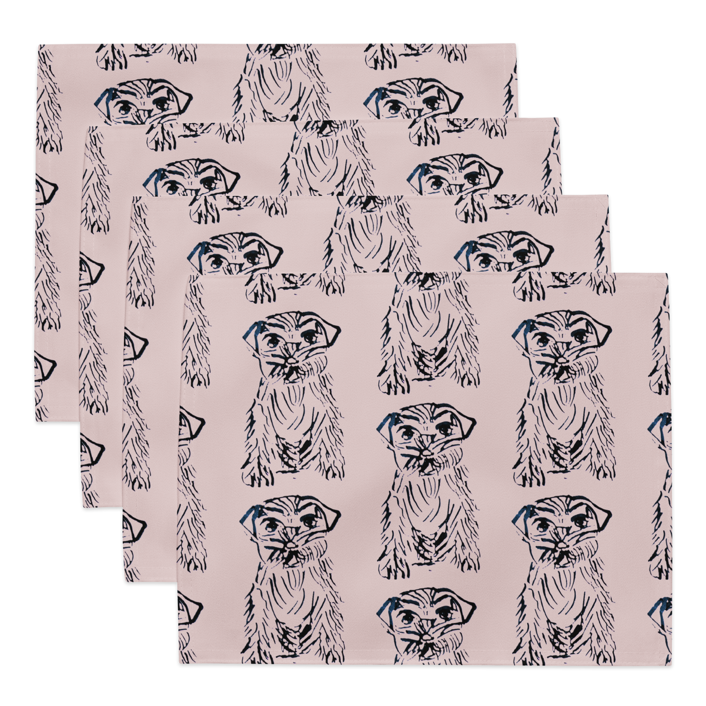 Placemat Set Terrier Dusty Rose