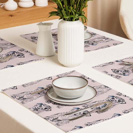 Placemat Set Terrier Dusty Rose