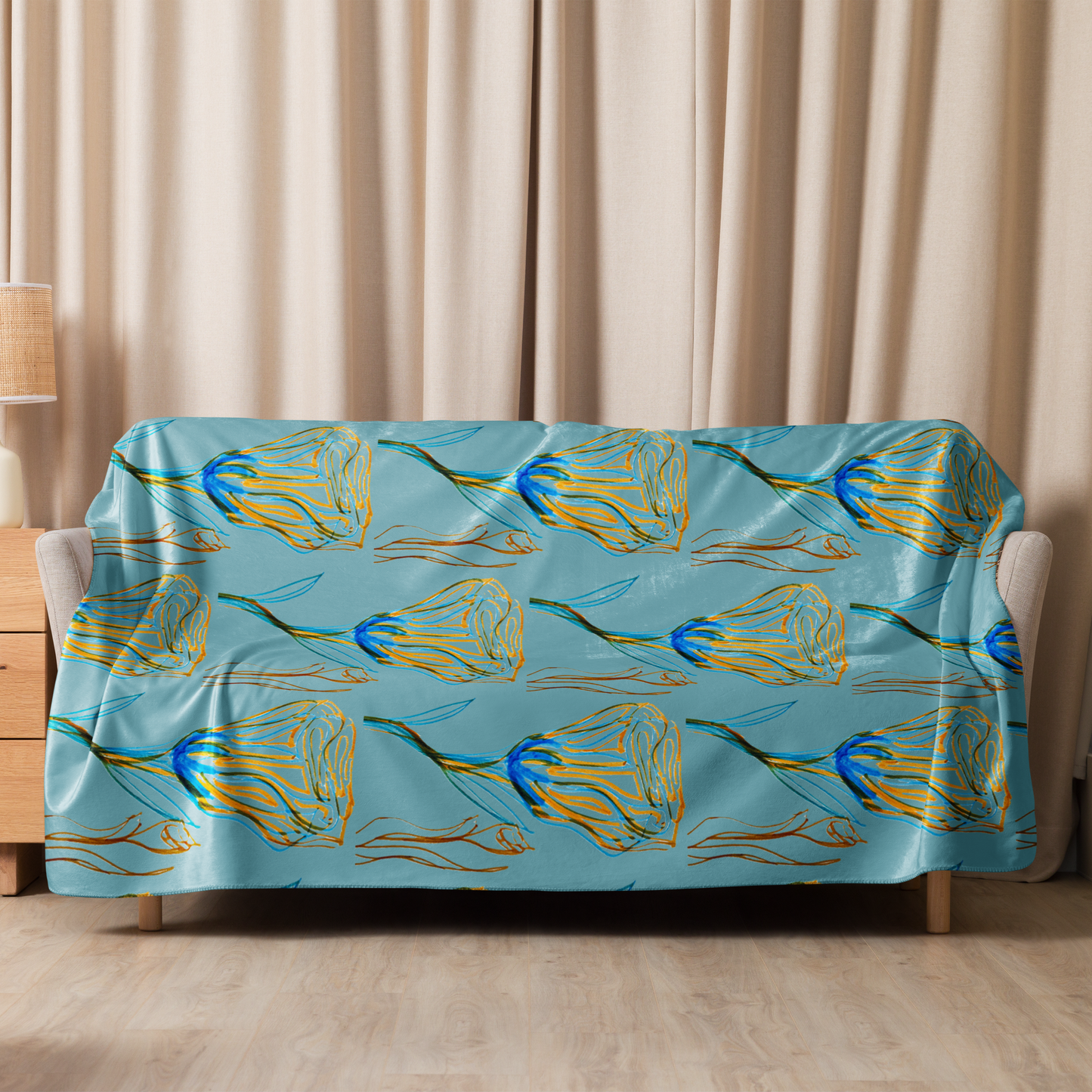 Sherpa Blanket Van Rose Blue