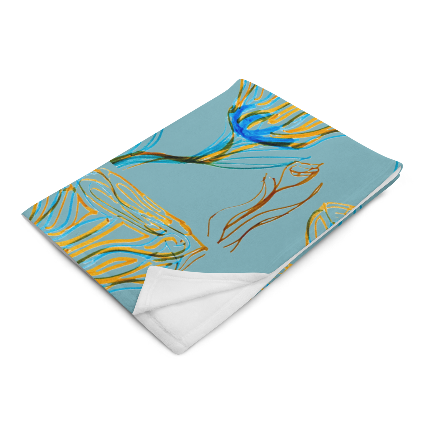 Throw Blanket Van Rose Blue