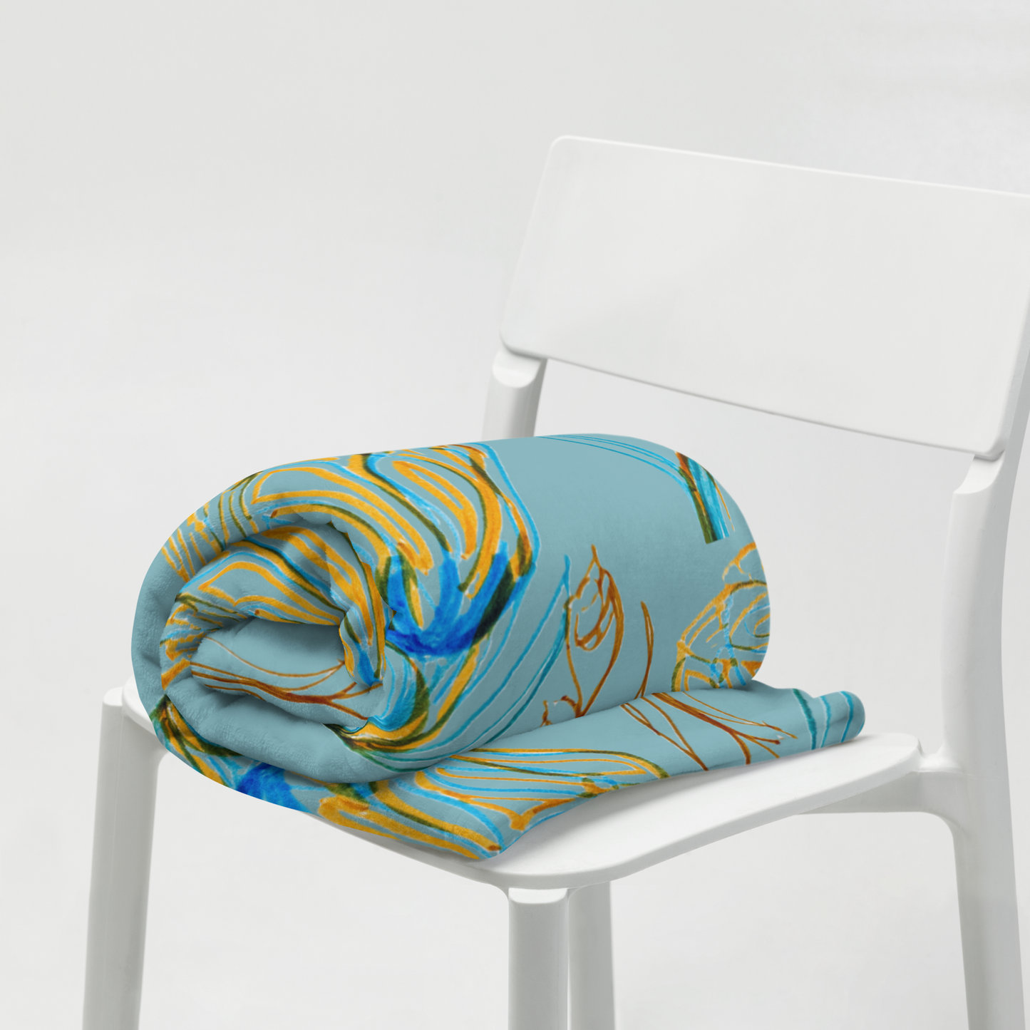 Throw Blanket Van Rose Blue